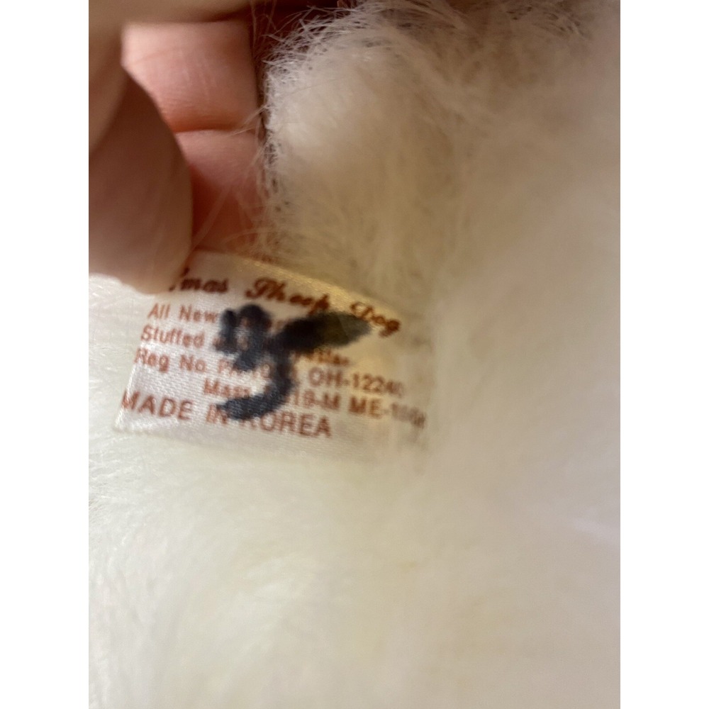 12" X'mas Sheep Dog 714 America Wego Fiesta Made in Korea Black & White See Pics - Picture 10 of 10